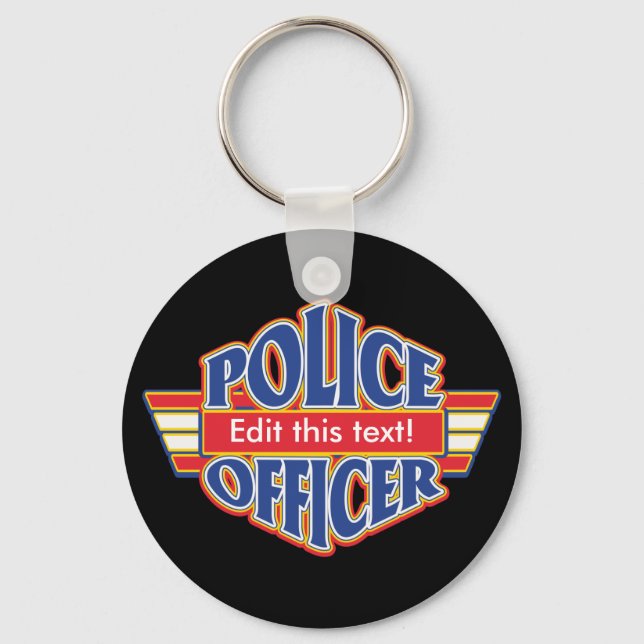 Custom Police Officer Key Ring (Front)