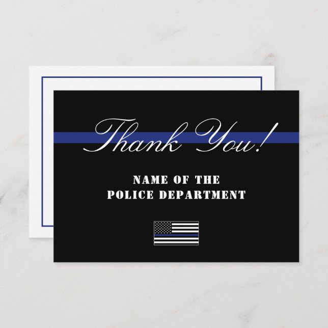 Custom Police Officer Law Enforcement Appreciation Thank You Card (Front/Back)