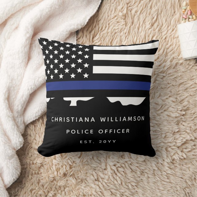 Custom Police Officer Police Academy Graduation  Cushion (Blanket)