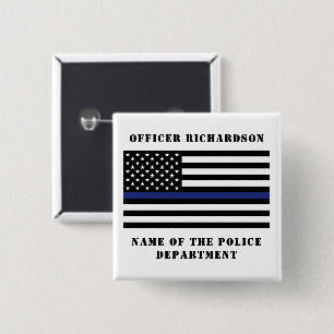 Custom Police Officer Thin Blue Line Police 15 Cm Square Badge