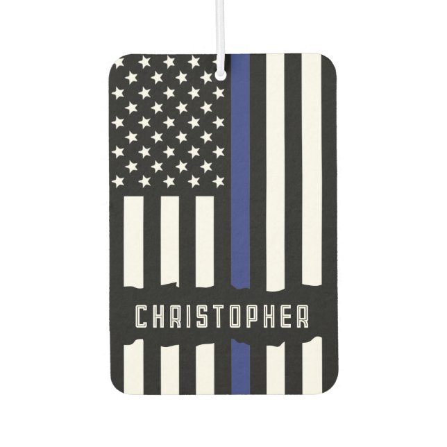 Custom Police Officer Thin Blue Line Police Car Air Freshener (Front)