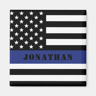 Custom Police Officer Thin Blue Line Police Dept Magnet