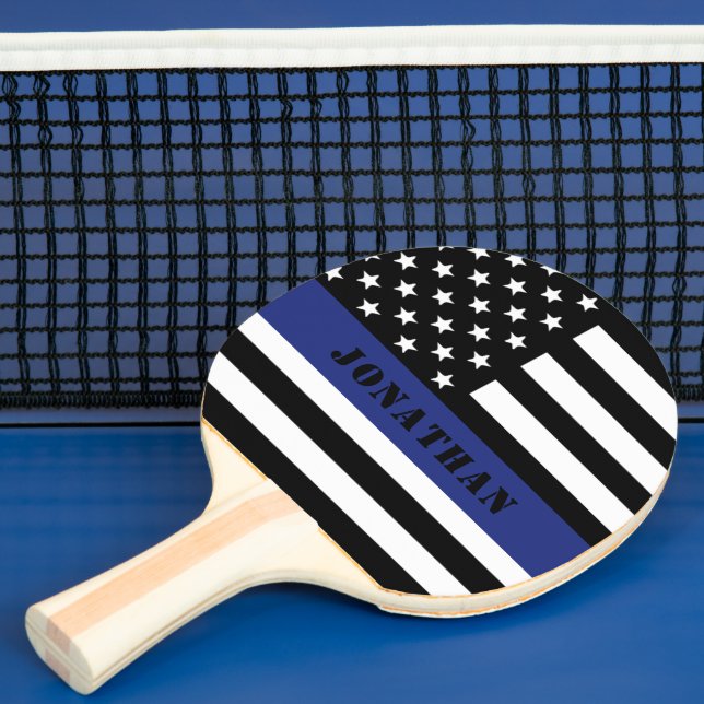 Custom Police Officer Thin Blue Line Police Dept. Ping Pong Paddle (Insitu)