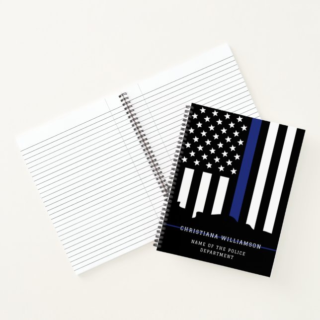 Custom Police Officer Thin Blue Line Police Gifts Notebook (Inside)