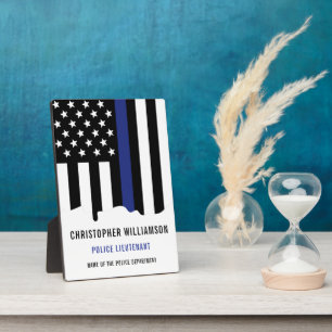 Custom Police Officer Thin Blue Line Police Plaque