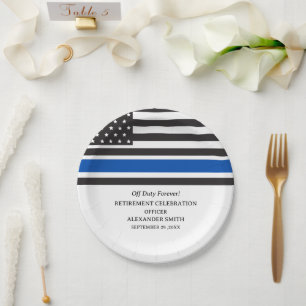 Custom Police Retirement Party Paper Plate