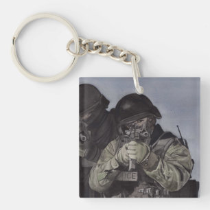 Custom Police SWAT Team Keychain