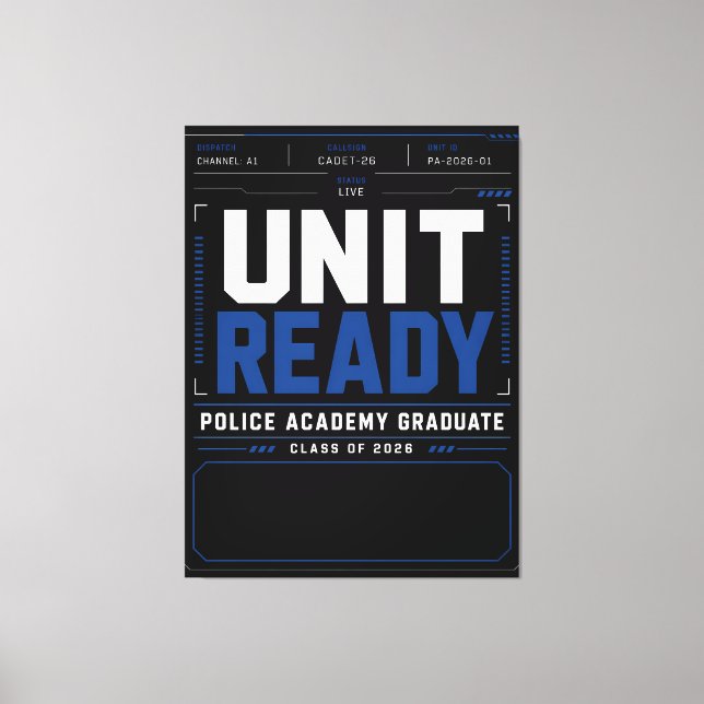 Custom Police Unit Ready 2026 Name Design Canvas Print (Front)