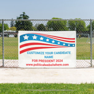 Custom Political Campaign 2024 American Flag Banner