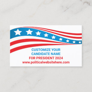 Custom Political Campaign 2024 American Flag Business Card