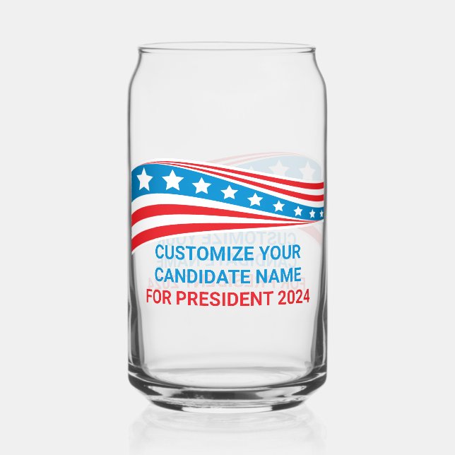 Custom Political Campaign 2024 American Flag Can Glass (Front)