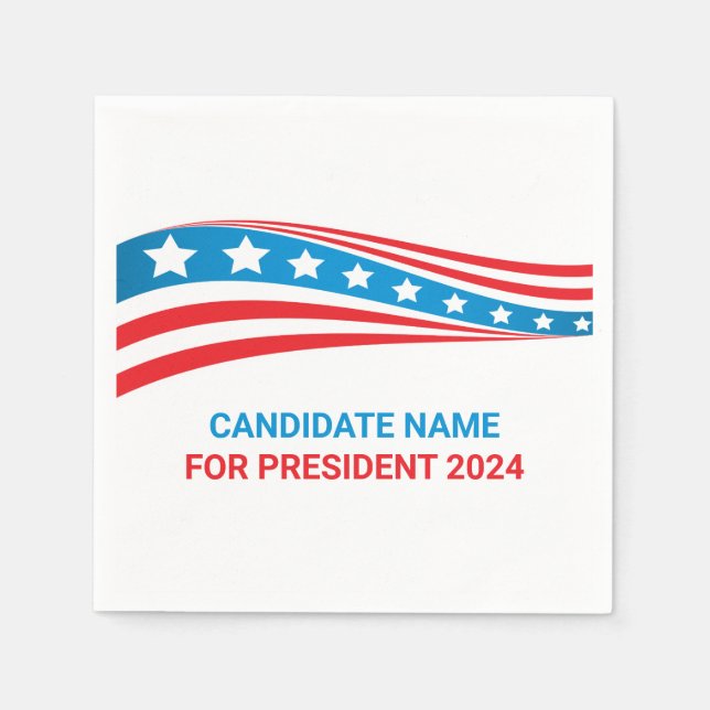 Custom Political Campaign American Flag Election Napkin (Front)