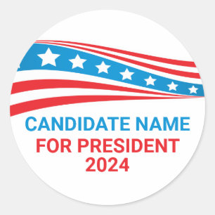 Custom Political Campaign American Flag Template Classic Round Sticker