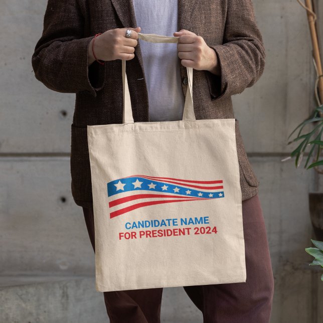 Custom Political Campaign American Flag Template Tote Bag (Creator Uploaded)