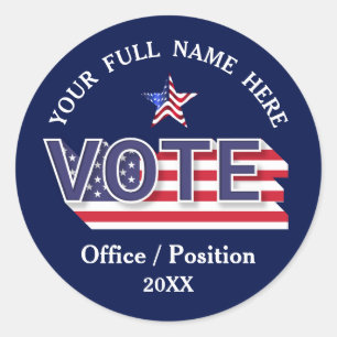 Custom Political Campaign Classic Round Sticker