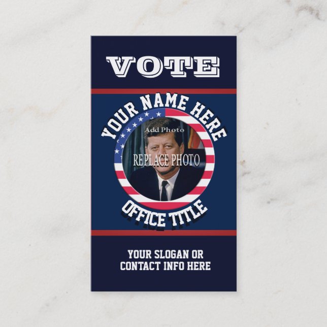 Custom Political Campaign Template Business Card (Front)