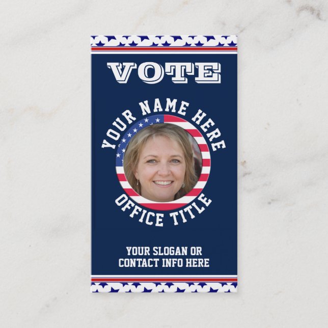 Custom Political Campaign Template Business Card (Front)