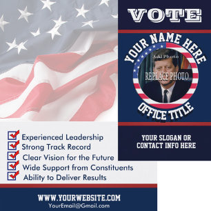 Custom Political Campaign Template Business Card