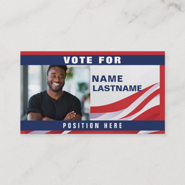 Custom Political Campaign Template Business Card (Front)