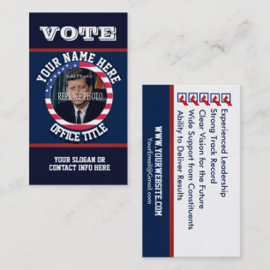 Custom Political Campaign Template Business Card