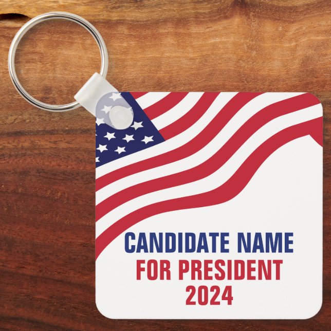 Custom Political Candidate 2024 Election Campaign  Key Ring (Front)