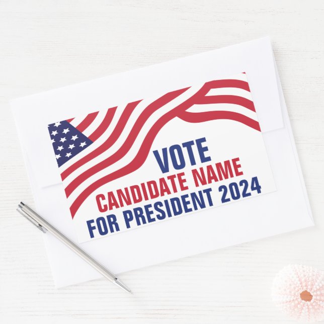 Custom Political Candidate 2024 Election Campaign  Rectangular Sticker (Envelope)