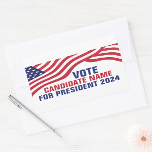 Custom Political Candidate 2024 Election Campaign  Rectangular Sticker