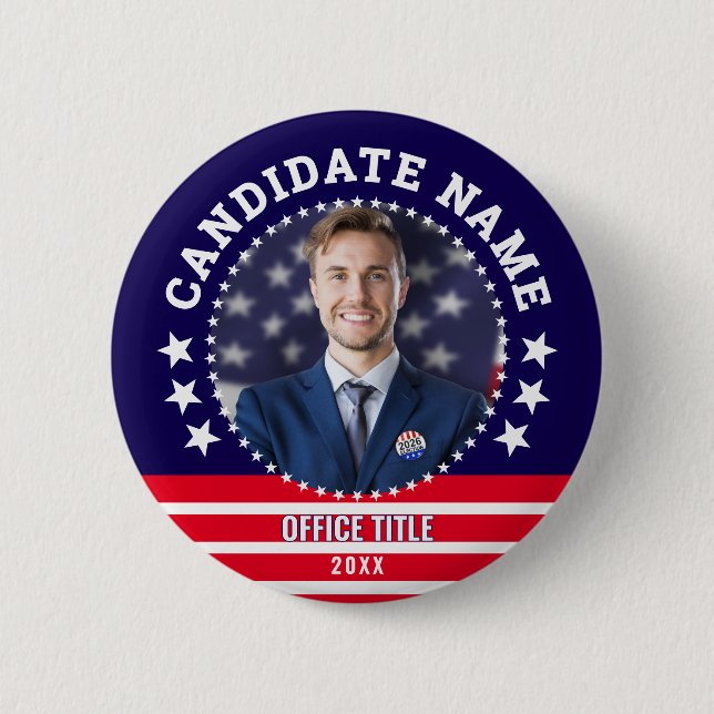 Custom Political Election Campaign Candidate Name 6 Cm Round Badge (Front)