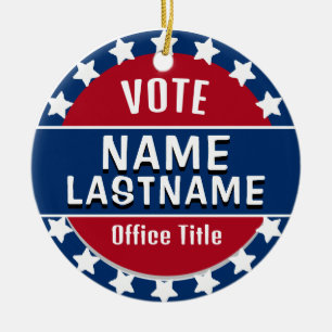 Custom Political Election Template Ceramic Tree Decoration