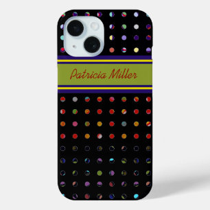 Custom Polka Dots Pattern iPhone 15 Case