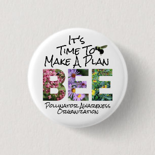 Custom Pollinator Organisation Plan Bee 3 Cm Round Badge