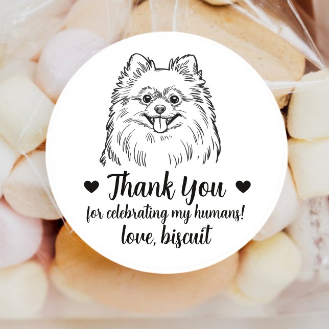 Custom Pomeranian Dog Wedding Favour Stickers (Creator Uploaded)