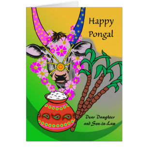 Custom Pongal for Daughter and Son-in-Law, Cow
