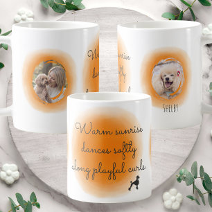 Custom Poodle Mug in Pastel Orange Watercolor