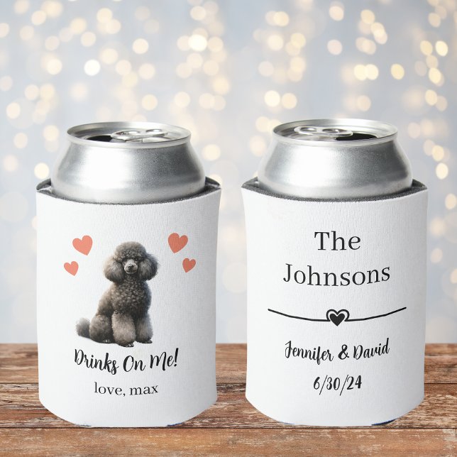 Custom Poodle Pet Wedding Can Cooler (Creator Uploaded)