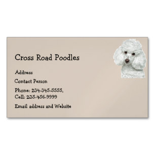 Custom Poodles Dog Pet Animal Logo Magnetic Business Card