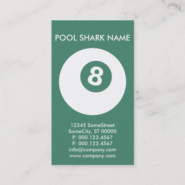 custom POOL SHARK card (Front)