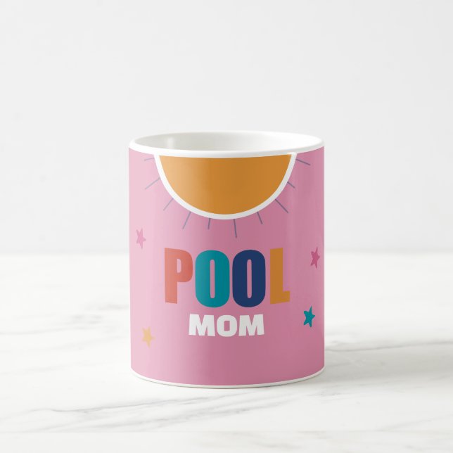 Custom pool swimming typography modern cute mum coffee mug (Center)