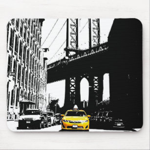 Custom Pop Art Nyc New York City Yellow Taxi Mouse Mat