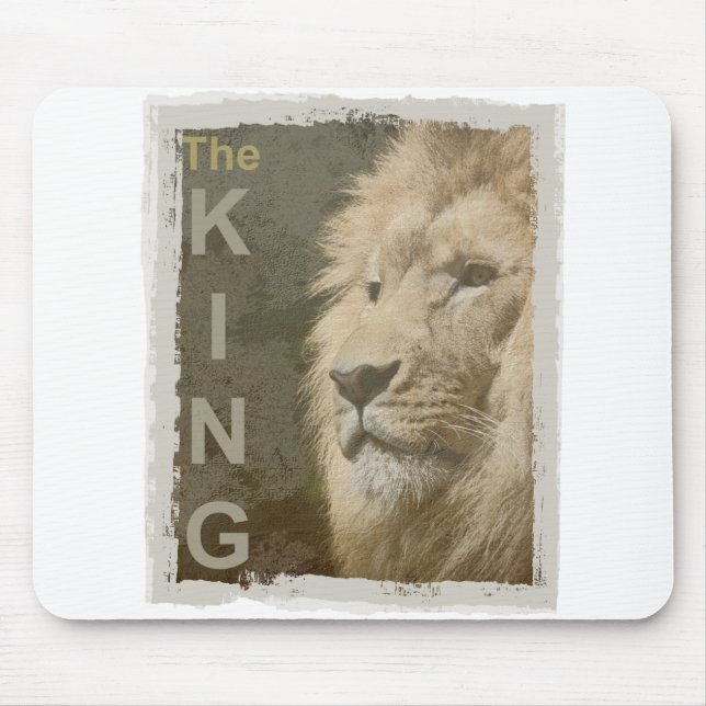 Custom Pop Art Picture Lion Head Template Mouse Mat (Front)