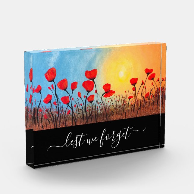 Custom Poppy Painting Lest We Forget Photo Block (Left)