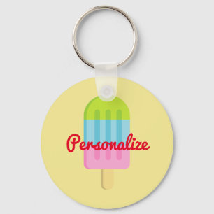 Custom popsicle ice cream round button keychains