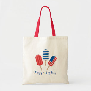 Custom Popsicle Red White Blue Modern Minimalist Tote Bag