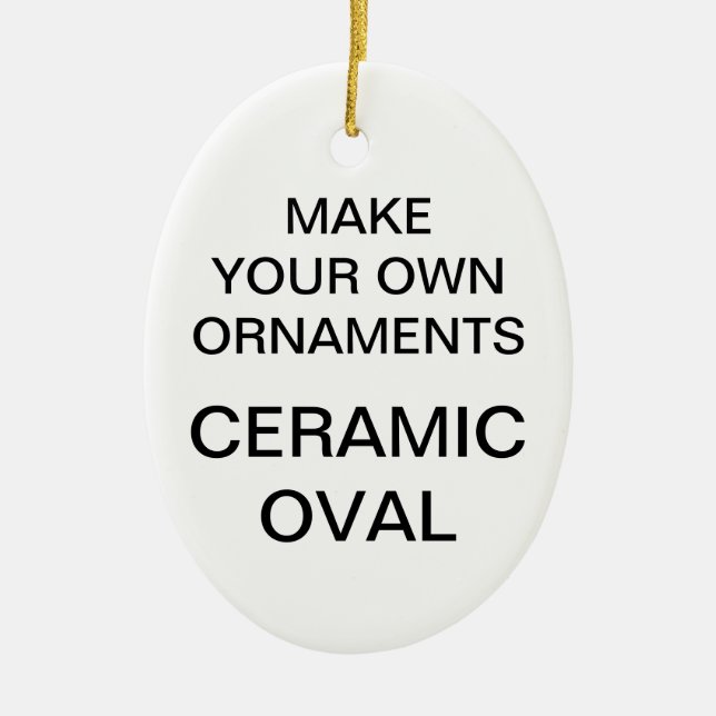 Custom Porcelain Oval Christmas Tree Ornament (Front)