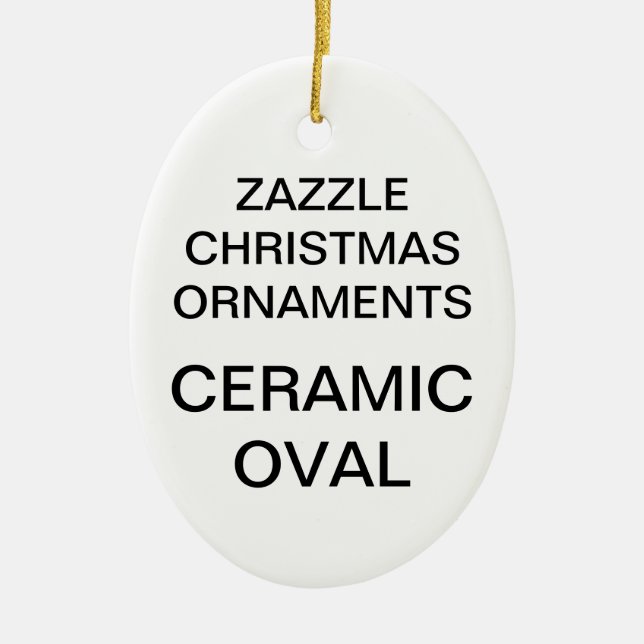 Custom Porcelain Oval Christmas Tree Ornament (Front)