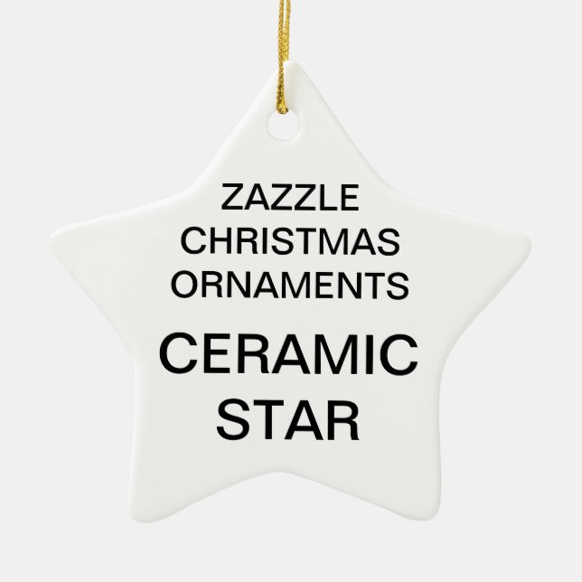 Custom Porcelain Star Christmas Tree Ornament (Front)