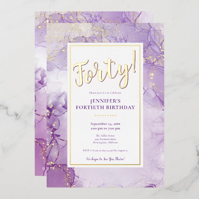  CUSTOM - Porter Lavender & Gold Foil Birthday (Front/Back)