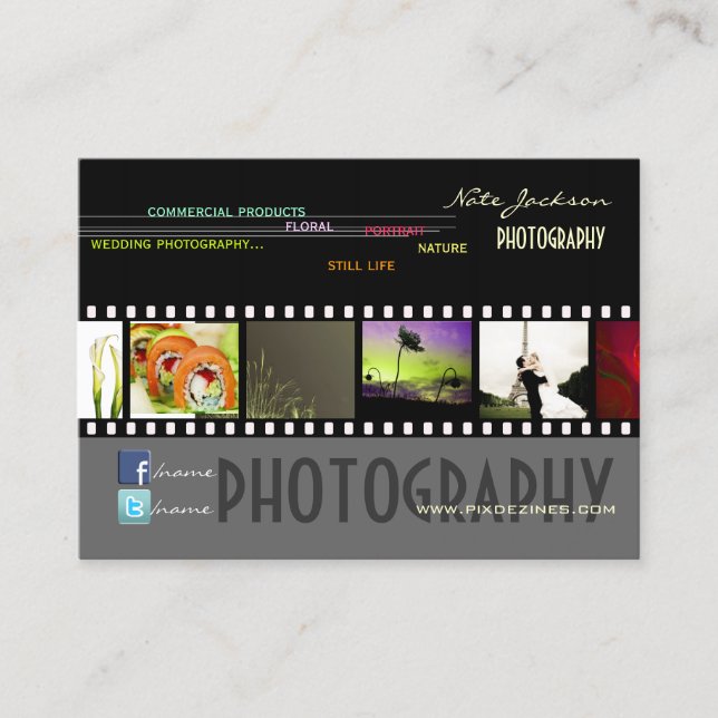 Custom Portfolio business cards photos template (Front)