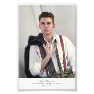 Custom Portrait Caption 3 Photo Enlargement Print