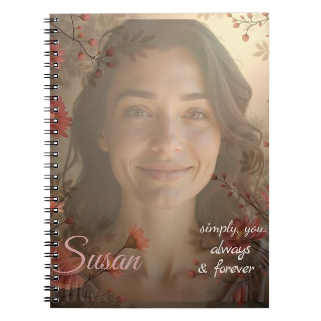 Custom Portrait for Her – Personalized Photo Gift Notebook (Front)